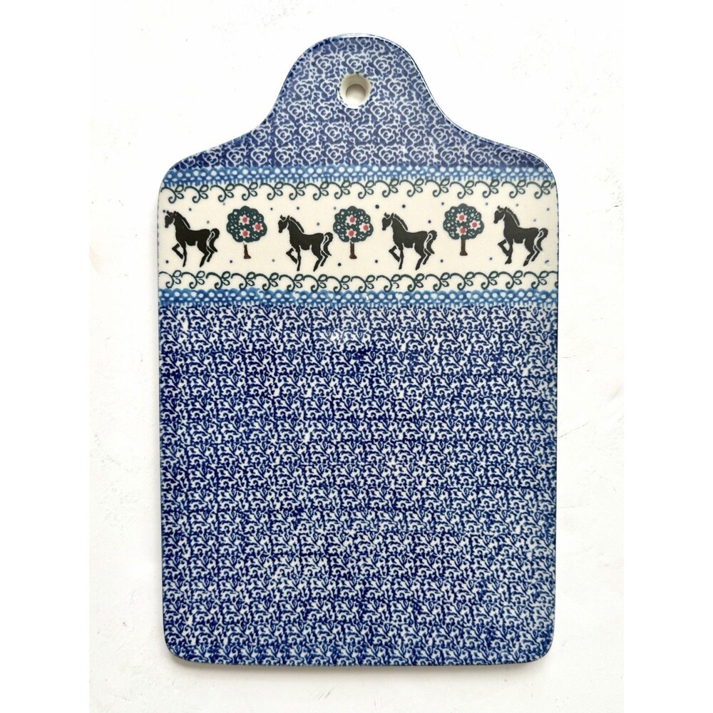 Ceramika Artystyczna 12” Cutting Board Traditional Polish Kitchenware Horses